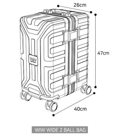 WIW Wide Hard Carrier Two-Ball Roller Bag - Red Wine