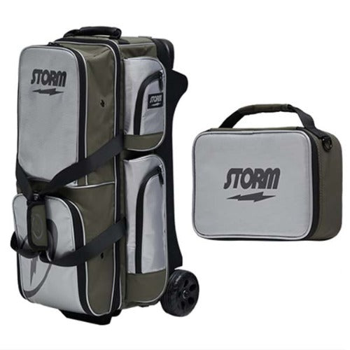 Storm 26 Rolling Thunder Metallic Edition Three-Ball Roller Bag - Silver/Khaki