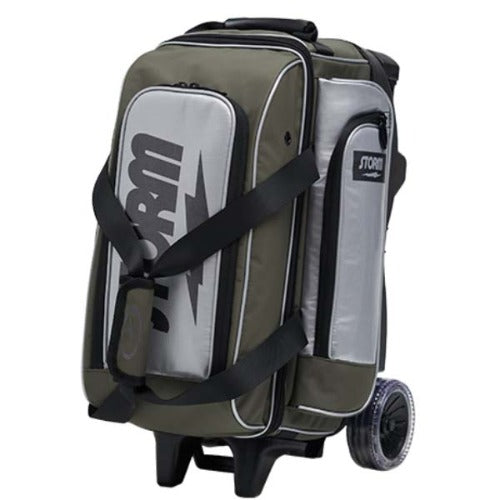 Storm 26 Rolling Thunder Metallic Edition Two-Ball Roller Bag - Silver/Khaki