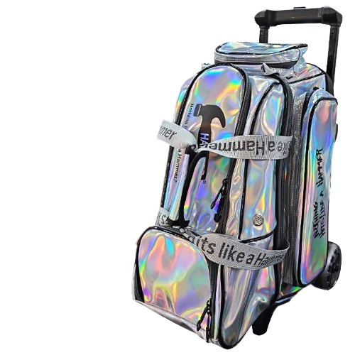 New Hammer Hologram Two-Ball Roller Locker Bag - Silver